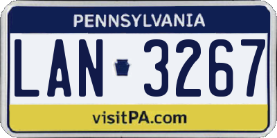PA license plate LAN3267