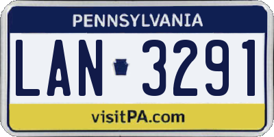 PA license plate LAN3291