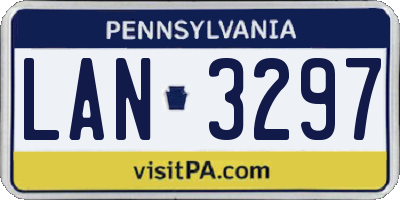 PA license plate LAN3297
