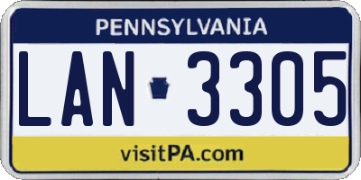 PA license plate LAN3305