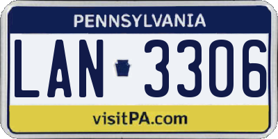 PA license plate LAN3306