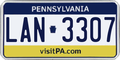 PA license plate LAN3307