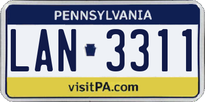 PA license plate LAN3311