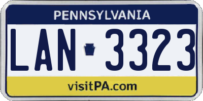 PA license plate LAN3323