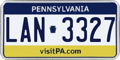 PA license plate LAN3327