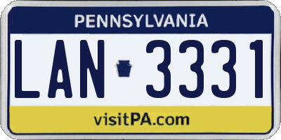 PA license plate LAN3331