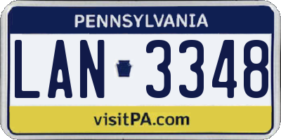 PA license plate LAN3348