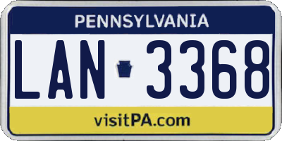 PA license plate LAN3368