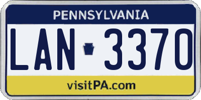 PA license plate LAN3370
