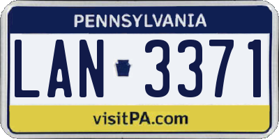 PA license plate LAN3371
