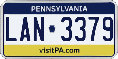 PA license plate LAN3379