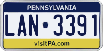 PA license plate LAN3391