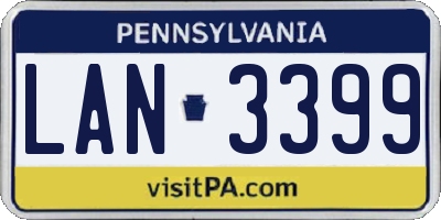 PA license plate LAN3399