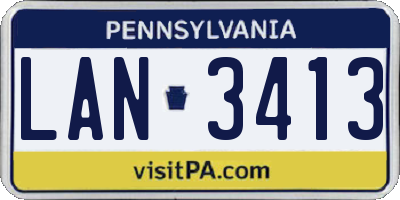 PA license plate LAN3413