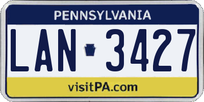 PA license plate LAN3427