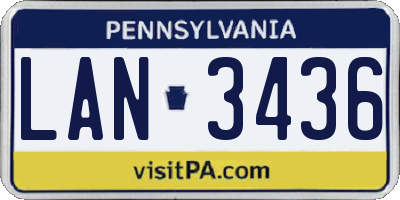 PA license plate LAN3436