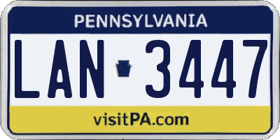 PA license plate LAN3447
