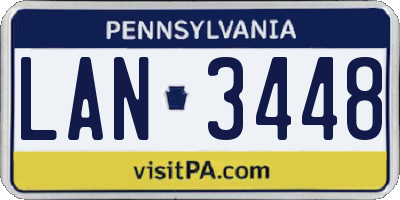 PA license plate LAN3448