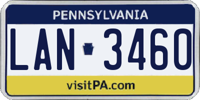 PA license plate LAN3460
