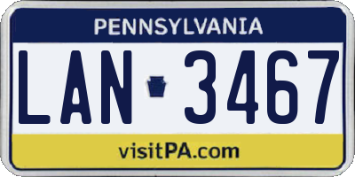 PA license plate LAN3467