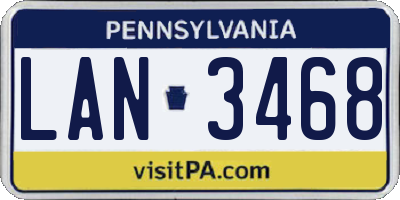PA license plate LAN3468