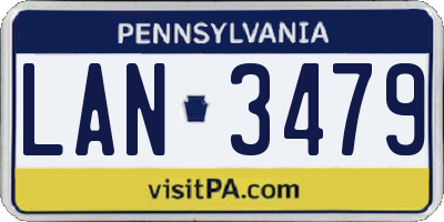 PA license plate LAN3479
