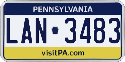 PA license plate LAN3483