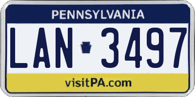 PA license plate LAN3497