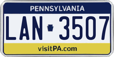 PA license plate LAN3507