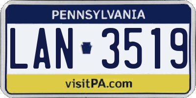 PA license plate LAN3519