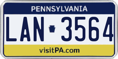 PA license plate LAN3564