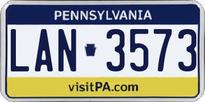 PA license plate LAN3573