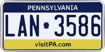 PA license plate LAN3586