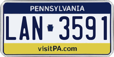 PA license plate LAN3591