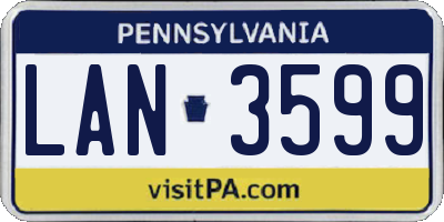 PA license plate LAN3599