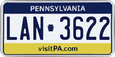 PA license plate LAN3622