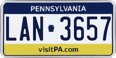 PA license plate LAN3657