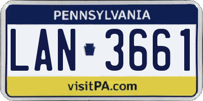 PA license plate LAN3661