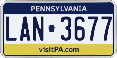 PA license plate LAN3677