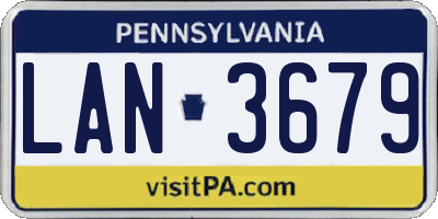 PA license plate LAN3679