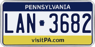 PA license plate LAN3682
