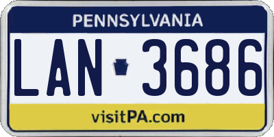 PA license plate LAN3686