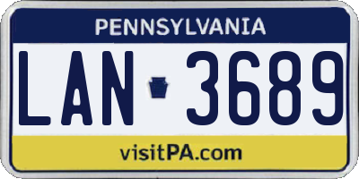 PA license plate LAN3689