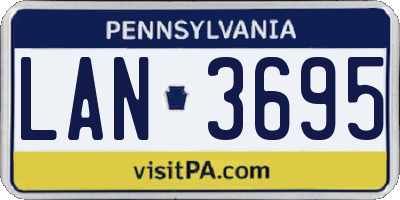 PA license plate LAN3695