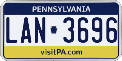 PA license plate LAN3696
