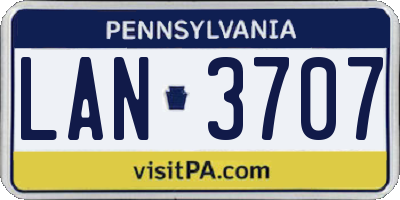 PA license plate LAN3707
