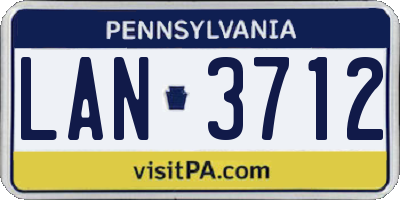 PA license plate LAN3712