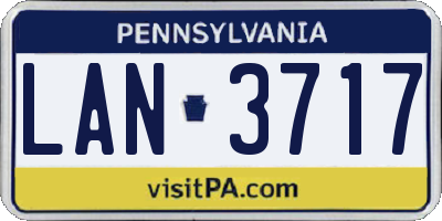 PA license plate LAN3717