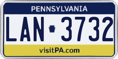 PA license plate LAN3732