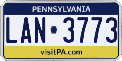 PA license plate LAN3773